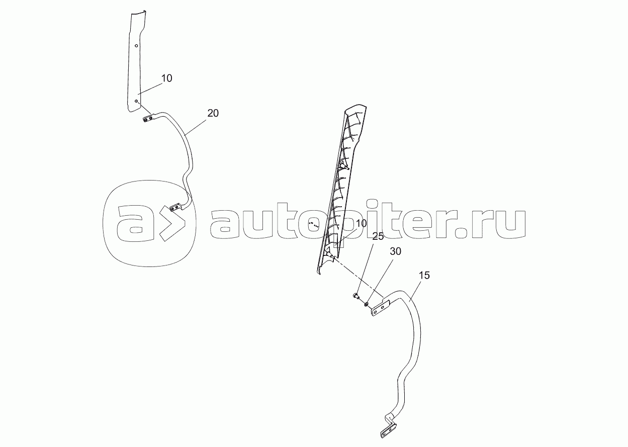 6522-5325160 Установка поручней панели приборов и облицовок стоек