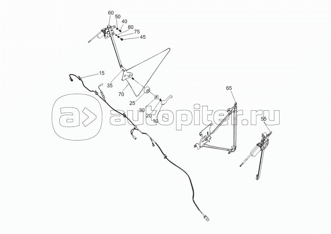 65115-6104005 Установка стеклоподъемников двери