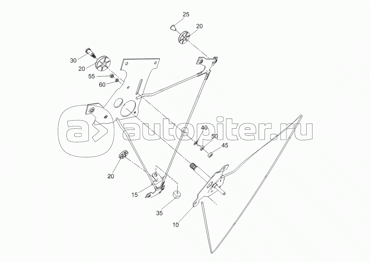 65115-6104011 Стеклоподъемник двери левый