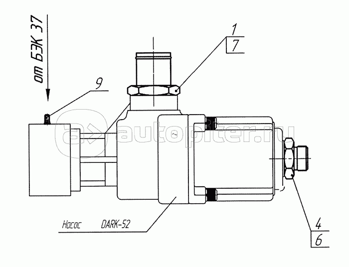 Установка фитингов насоса DARK-52 6520-8604010-81