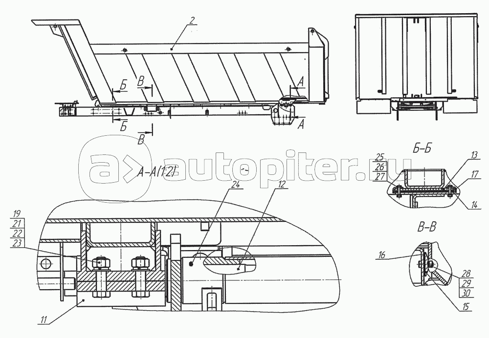 Установка платформы 6520-8500008-81, 6520-8500708-81, 6520-8500009-81, 6520-8500709-81