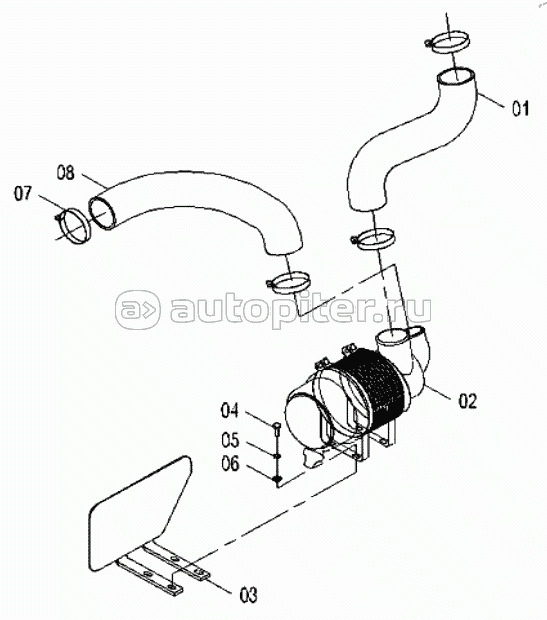 40C1318 003 AIR INTAKE SYSTEM (CUMMINS B3.3TAA, DOUBLE AIR FILTER)