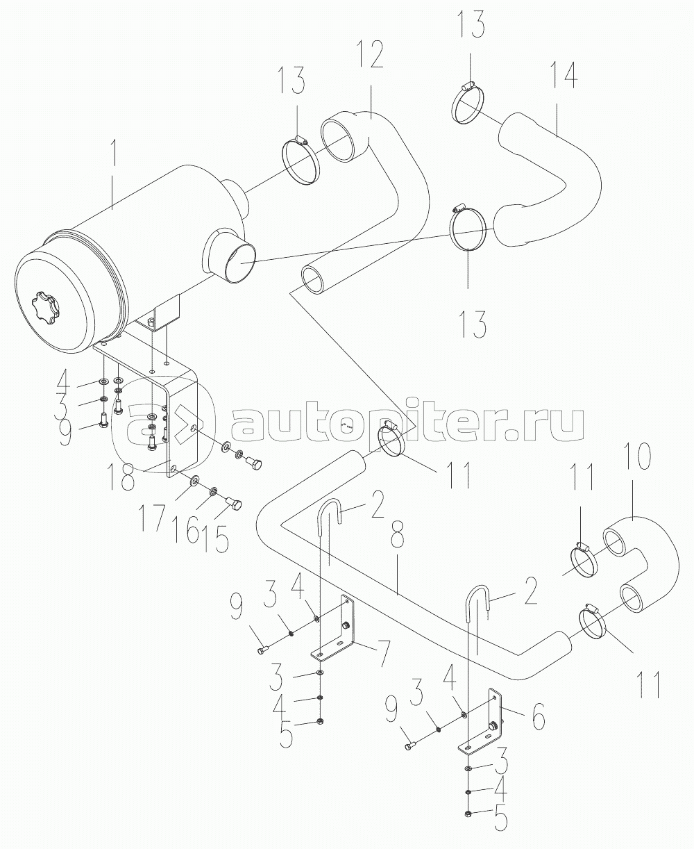 Air cleaner assembly 50DTKE, 60DTKE, 70DTKE