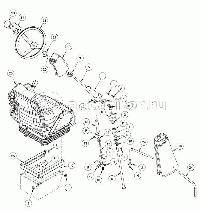 OPERATOR’S STATION-SEAT BASE AND STEERING COLUMN