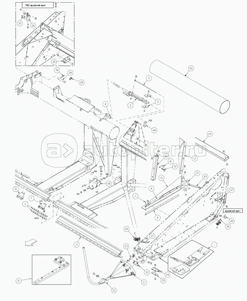 Рама и Компоненты – FD70 Гибкая Жатка (30ф, 35ф и 40ф)