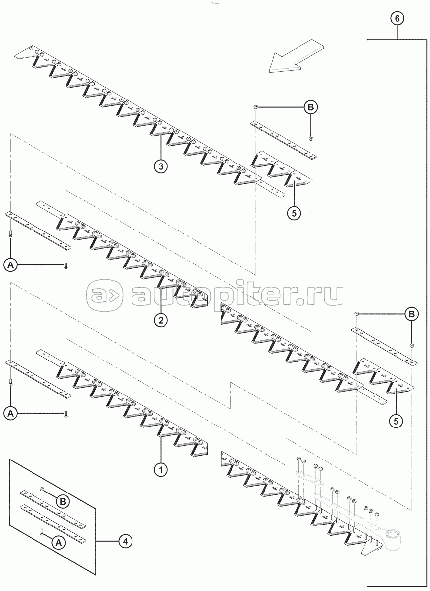 Segmented Knives - Single-Knife Headers, Coarse-Tooth Sections - 10.7 METER (35 FOOT)