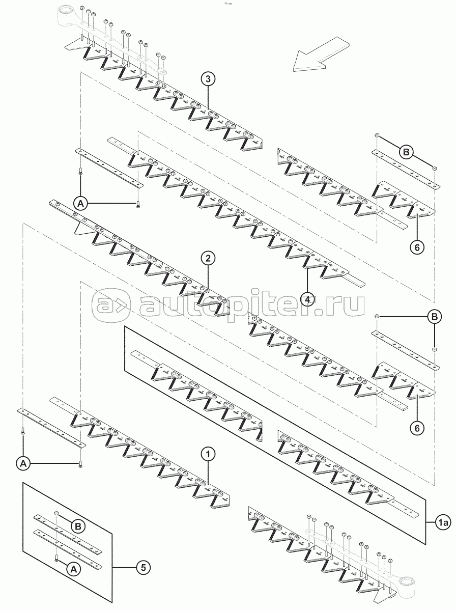Segmented Knives - Double-Knife Headers, Fine-Tooth Sections - 13.7 METER (45 FOOT)