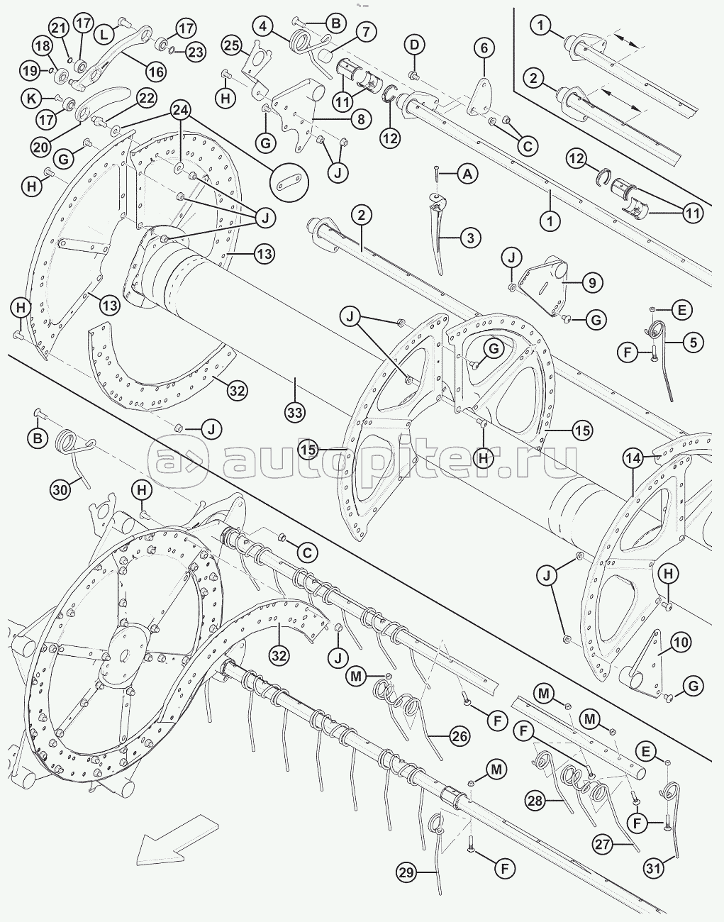 Pick-UP Reel - Double-Reel Headers (9.1-13.7 m (30-45 Ft.))