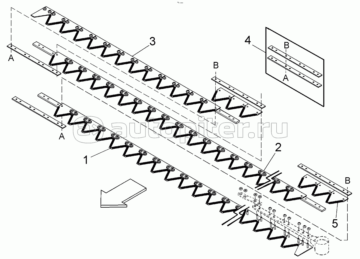 SEGMENTED SICKLE SINGLE SICKLE HEADERS - COARSE SICKLES – COMPLETE - 25`