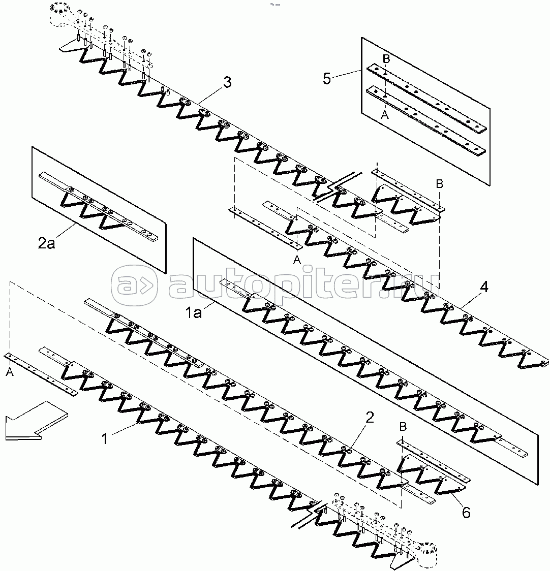 SEGMENTED SICKLE DOUBLE SICKLE HEADERS - COARSE SICKLES – COMPLETE - 21`