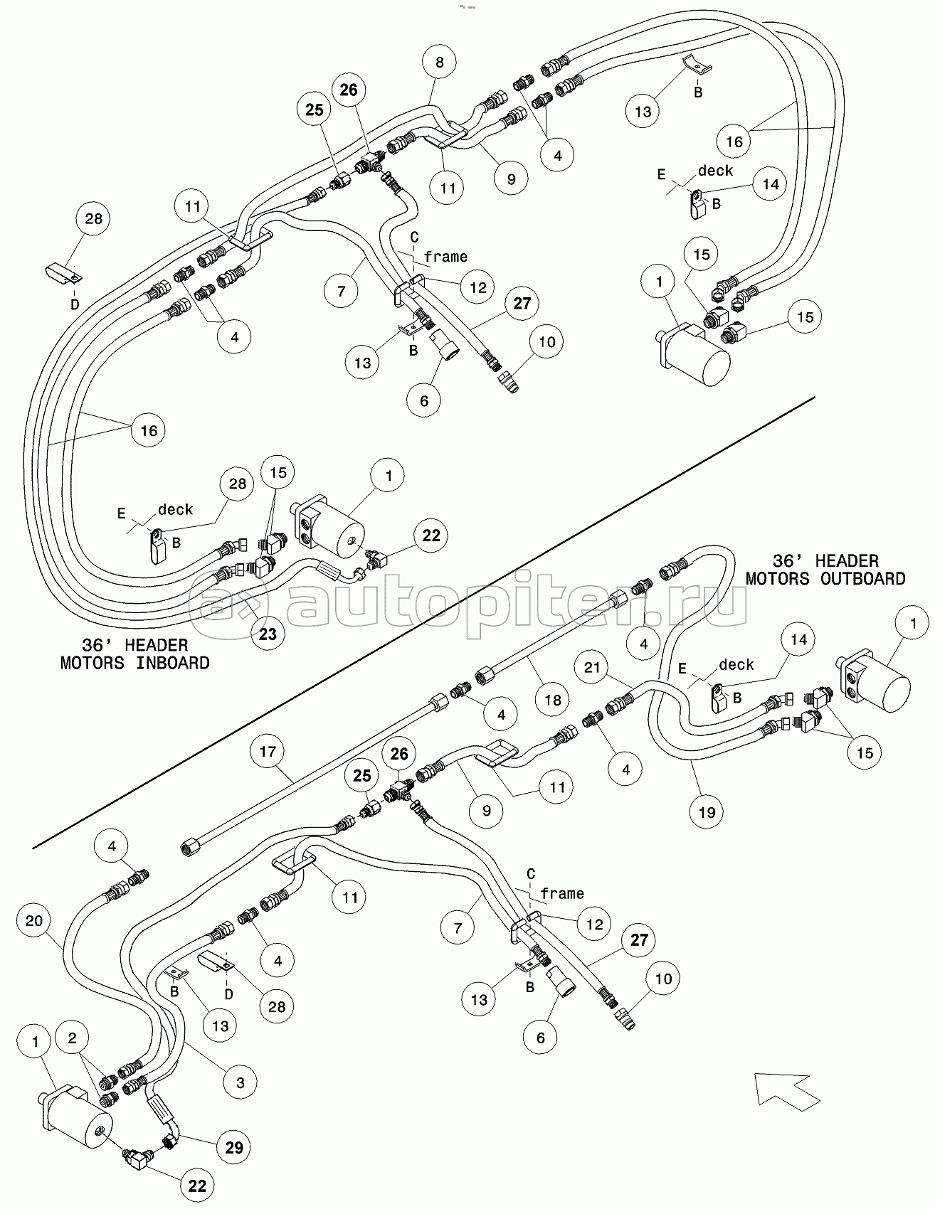 DRAPER DRIVE: MANUAL DECK SHIFT 36’ HEADER