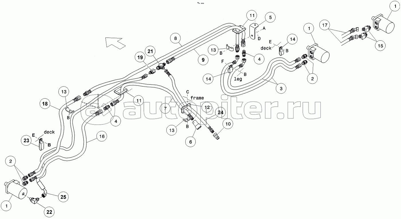 DRAPER DRIVE: MANUAL DECK SHIFT 36’ SPLIT R/H DECK HEADER FIELD INSTALLED KIT