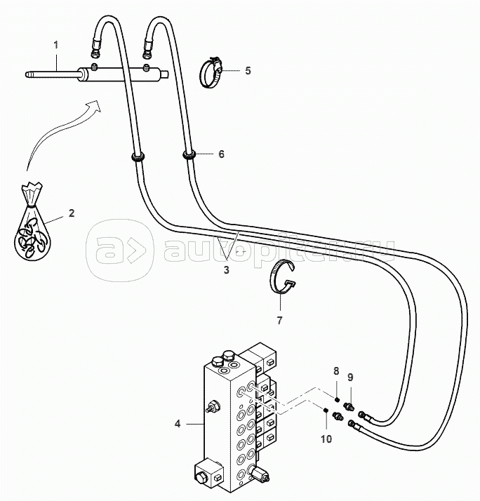 Swing-Type Control Ram And Piping-From Serial Number 551510031