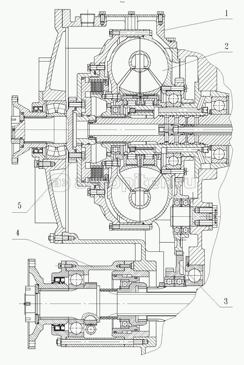 Гидротрансформатор и механизм управления дифференциалом в сборе