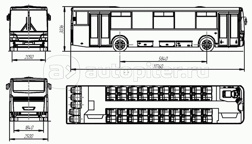 Автобусы НЕФАЗ 5299-0000011-32, НЕФАЗ 5299-0000011-33 (на 45 мест)
