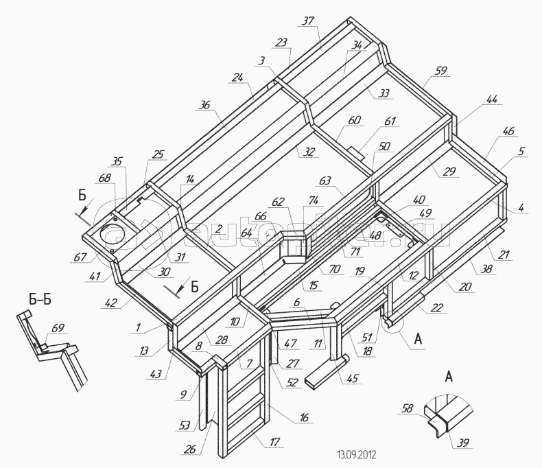 5299-5600500-01 – Каркас мотоотсека с установкой