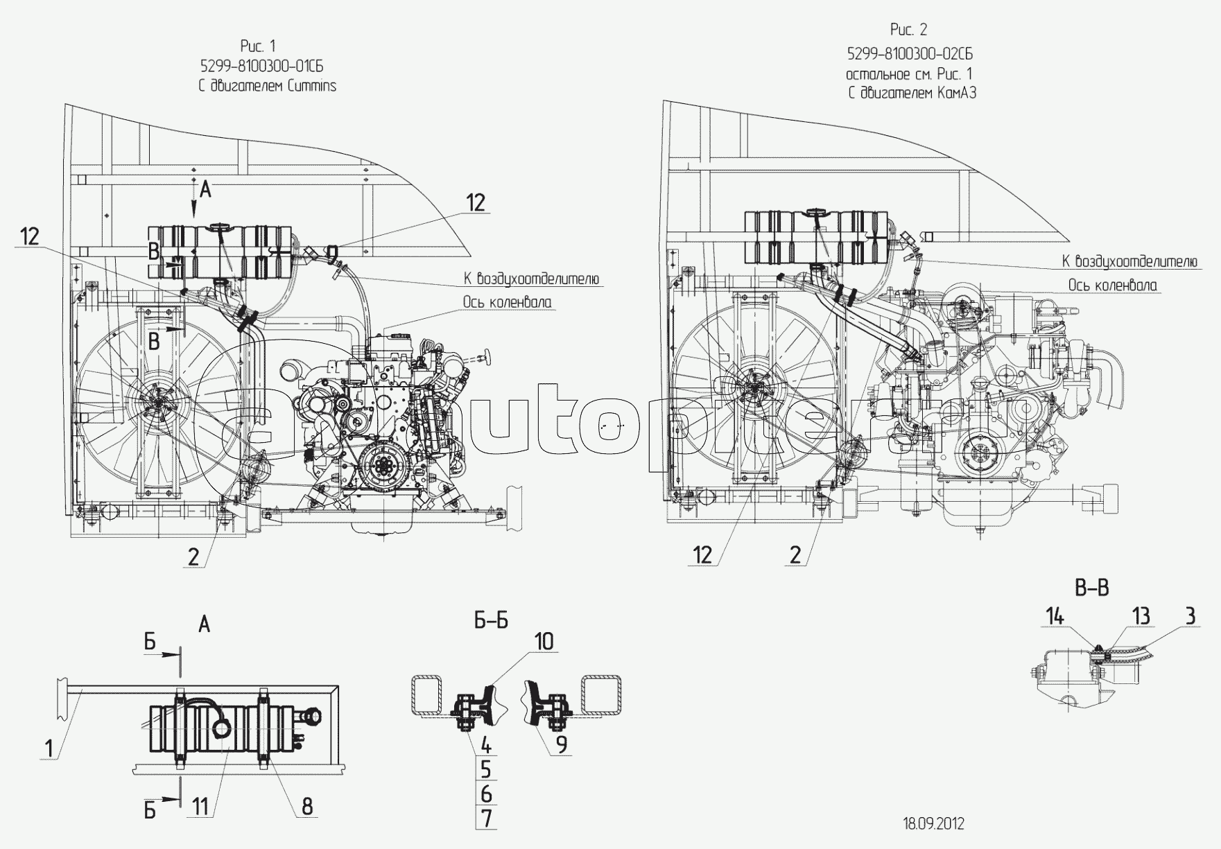 5299-8100300-01 – Установка бачка расширительного (см. рис. 1)