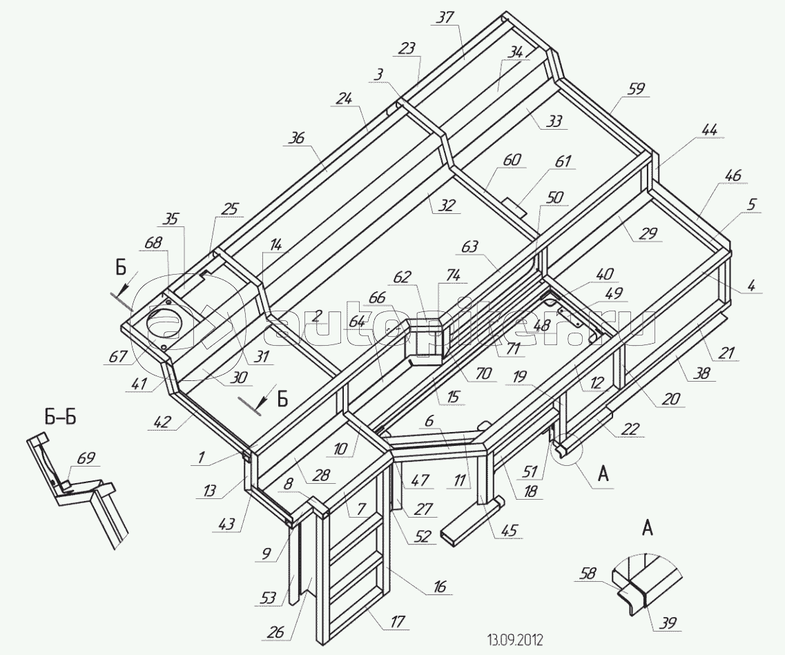5299-5600500-01 – Каркас мотоотсека с установкой