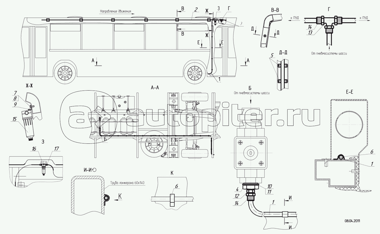 5299-16-6101080 – Установка пневмосистемы к ПУД