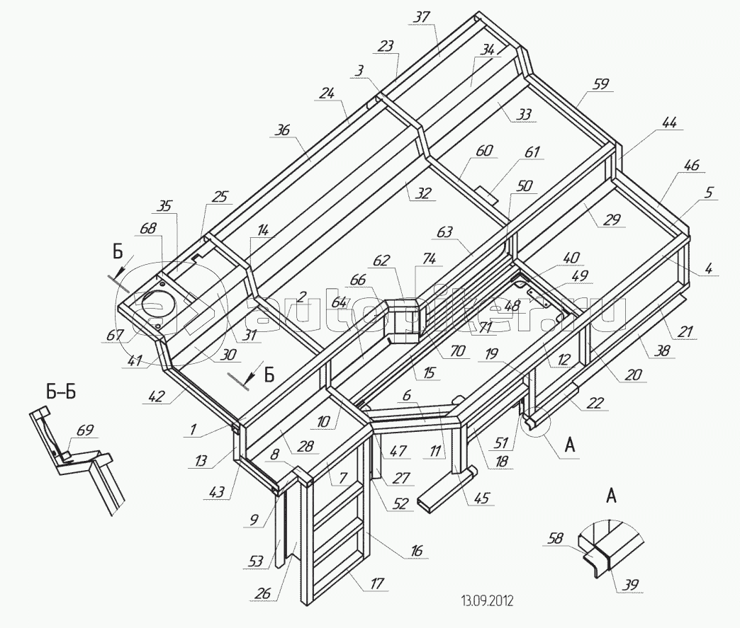 5299-5600500-01 – Каркас мотоотсека с установкой