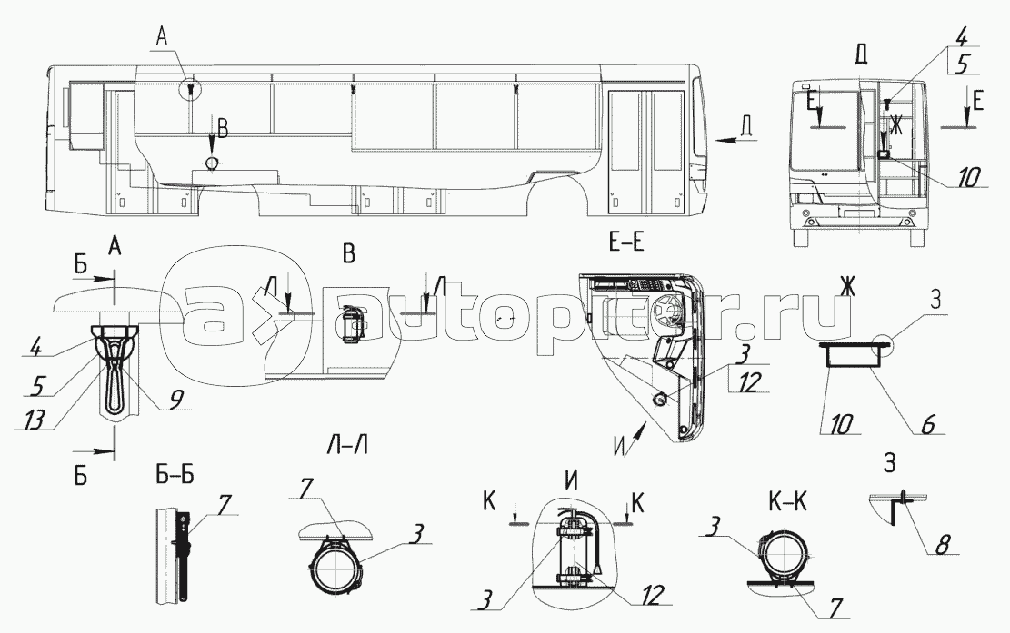 5299-23-3900010-01 – Установка молотков аптечки огнетушителей (пластиковая перегородка)