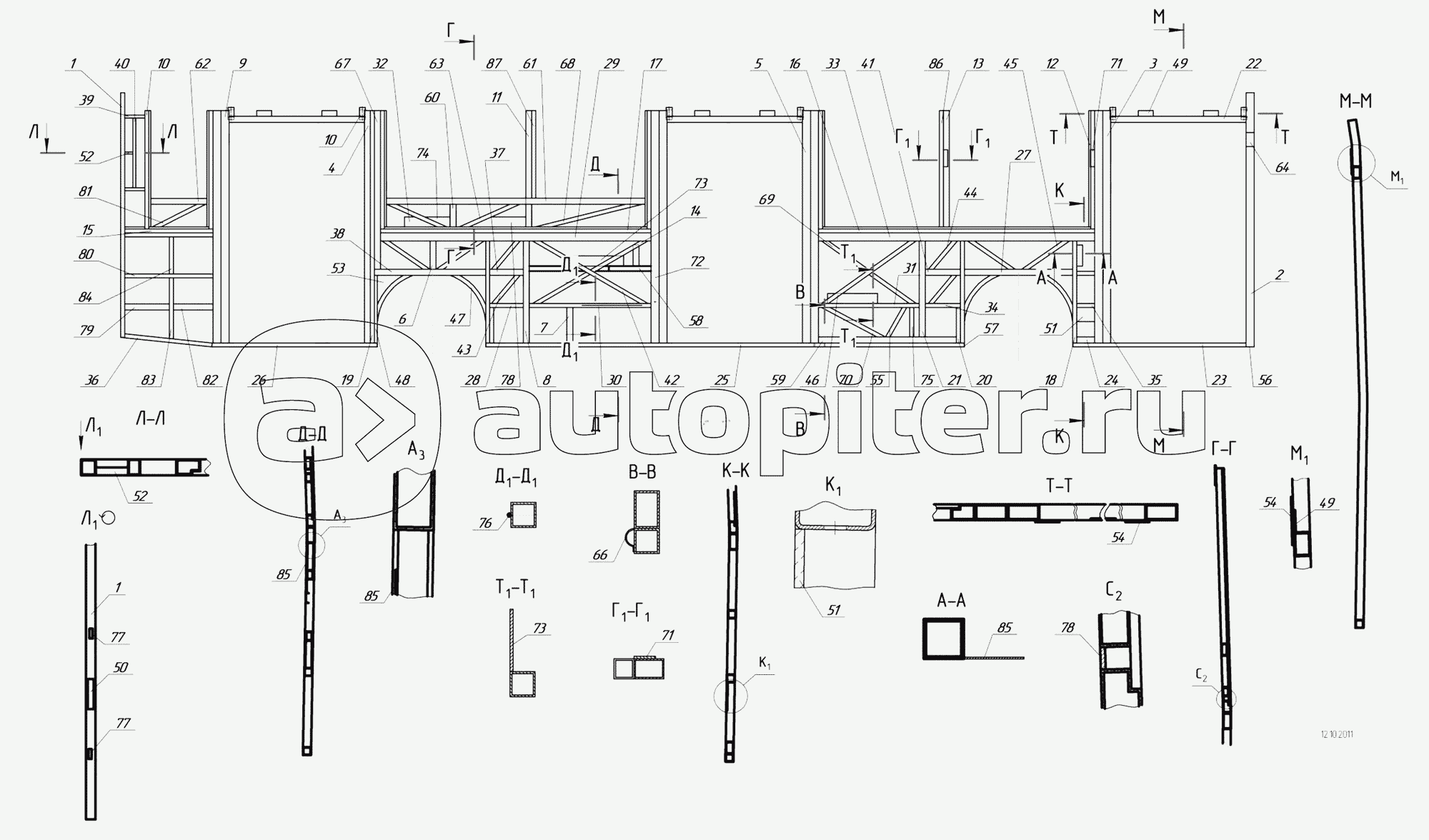 5299-30-31-5401010 – Каркас правой боковины