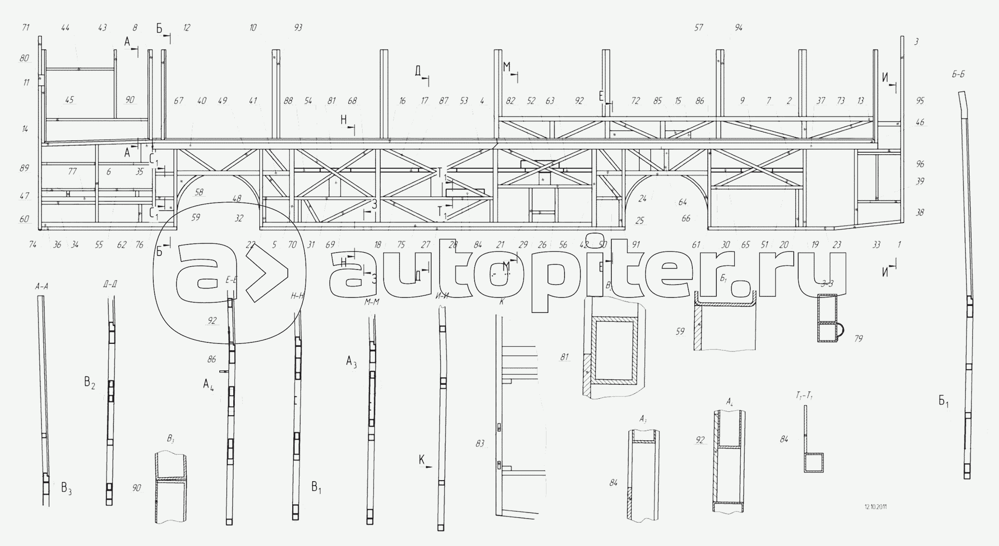 5299-30-31-5401011 – Каркас боковины левой