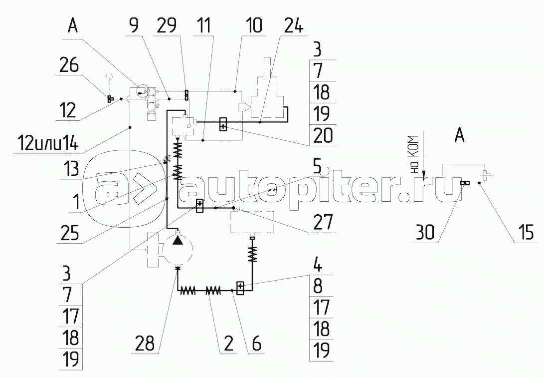 65115-8609392-16 Установка гидро-пневмосоединений