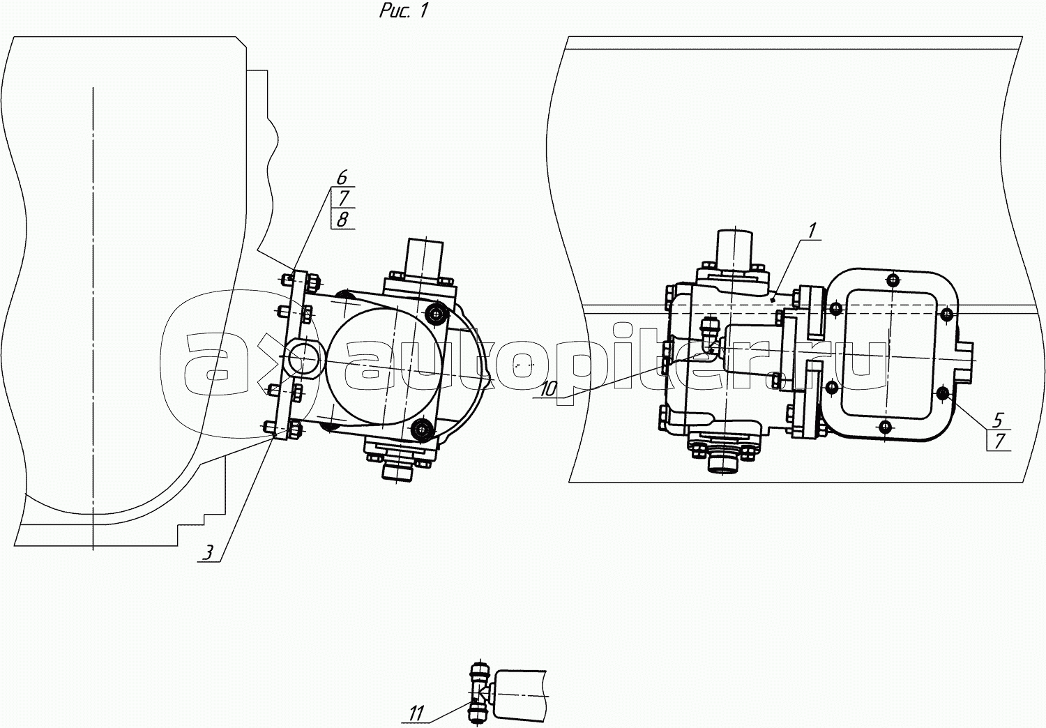 5511-4202001-20 Установка коробки отбора мощности с насосом