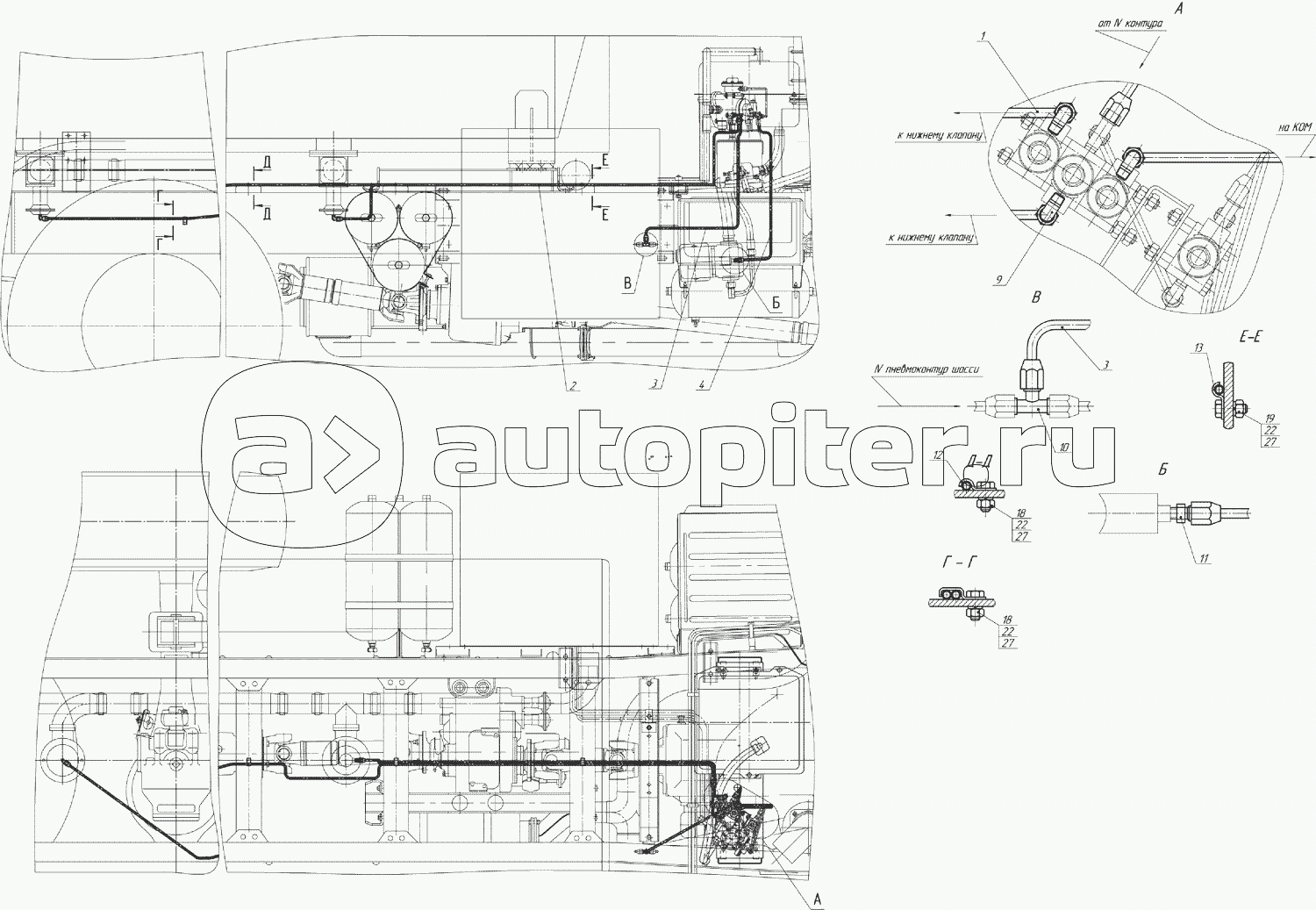 66065-01- 802010-03 Установка системы пневмооборудования привода насоса