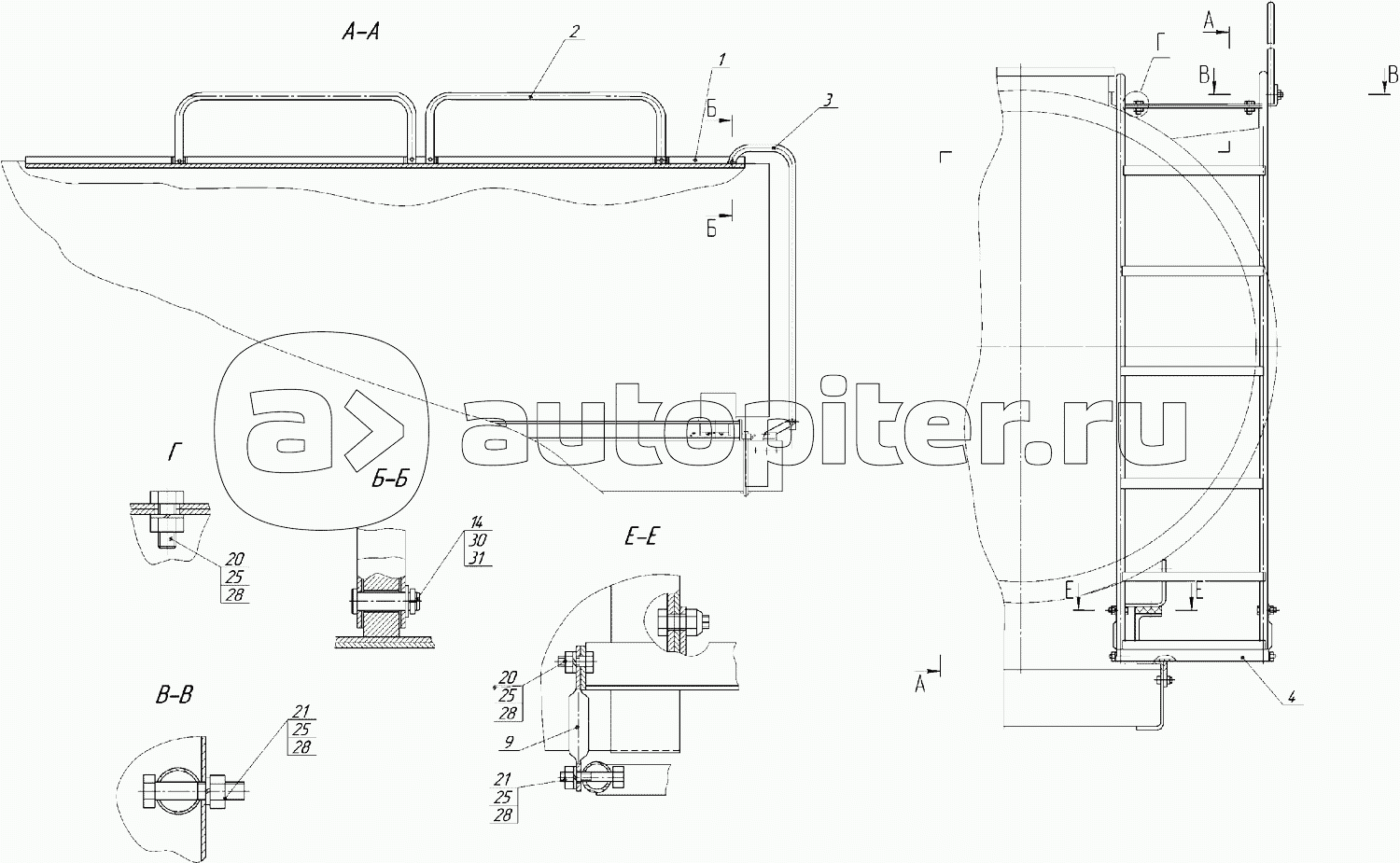 66063-8210030 Установка лестницы, поручня, площадки