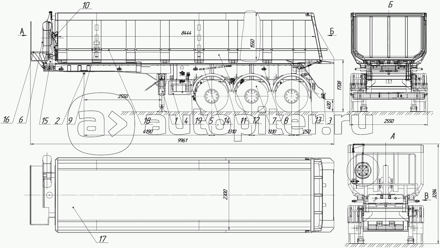 9509-0000010-30, 9509-0000010-31 Полуприцеп-самосвал