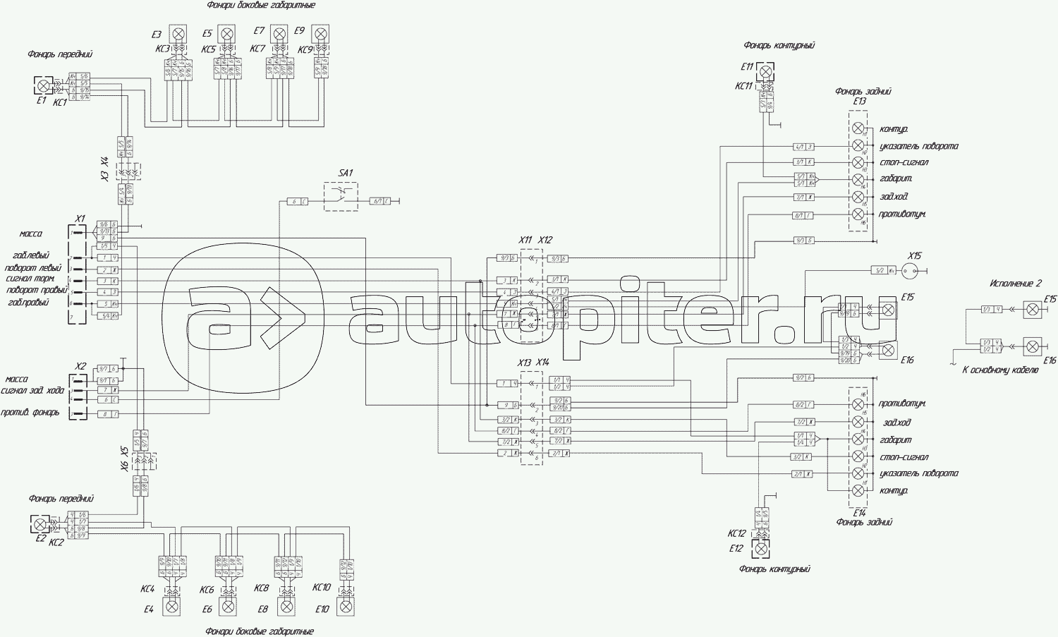 9509-3700010-30Э4 Схема электрическая соединений