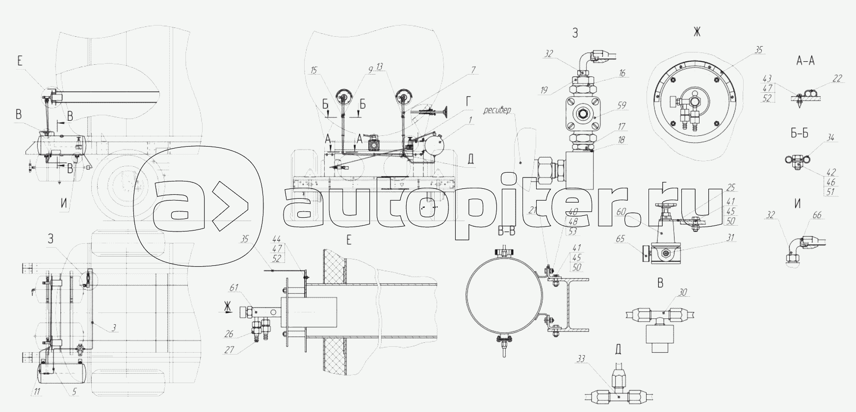 96931-8020010-04 Установка системы пневмогидрооборудования