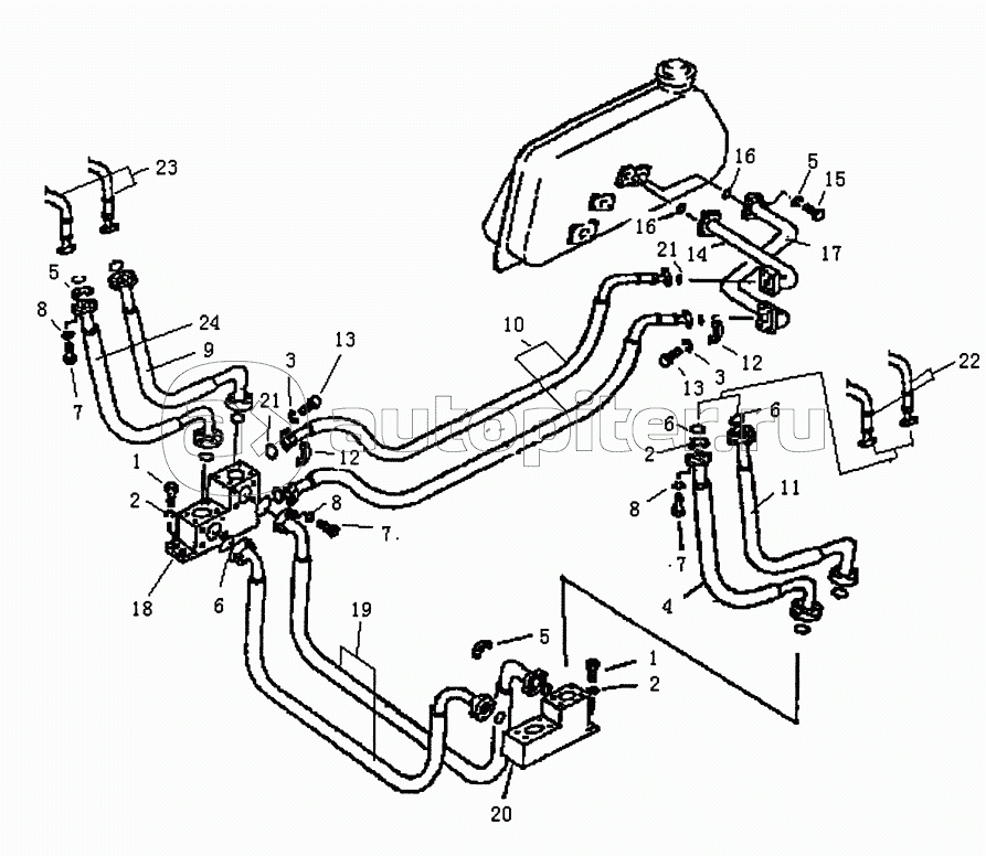 HYDRAULIC PIPING (TANK ТО LIFT CYLINDER) (PD165YG)
