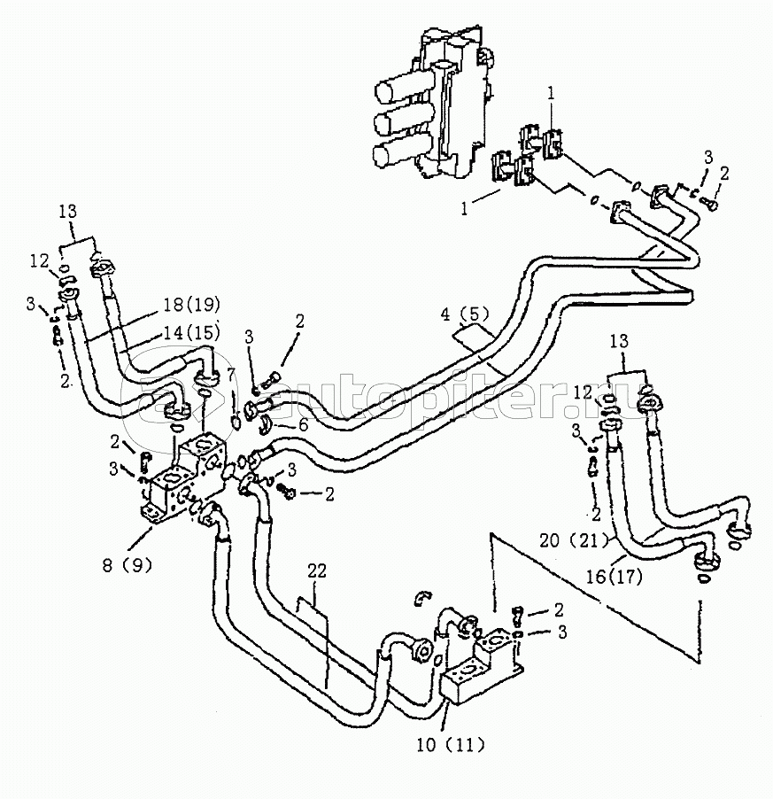 HYDRAULIC PIPING (VALVE TO LIFT CYLINDER) (PD165Y-1)