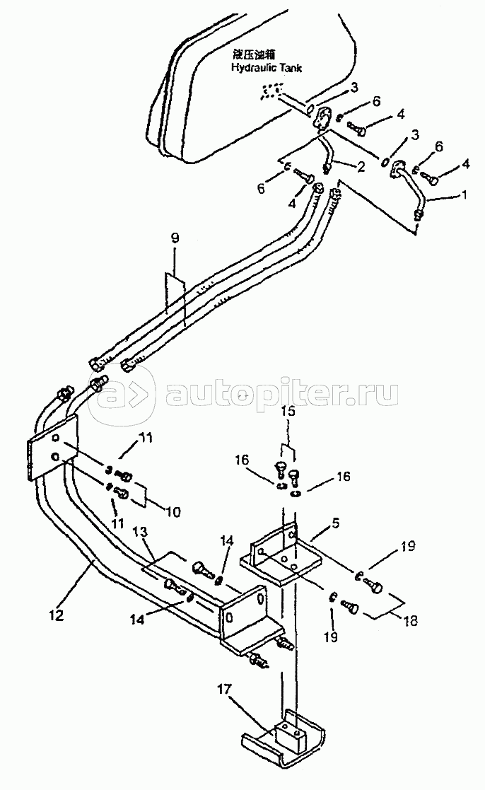 HYDRAULIC PIPIING (TANK ТО TILT CYLINDER) (1/2) (PD165YS)