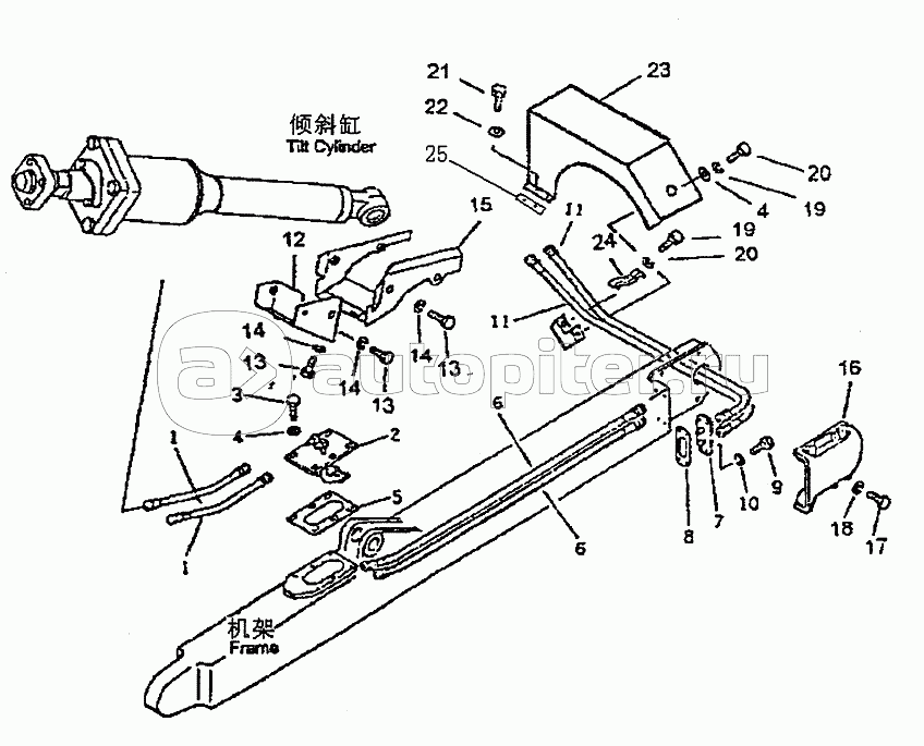 HYDRAULIC PIPIING (TANK TO TILT CYLINDER) (1/2) (PD165YS)