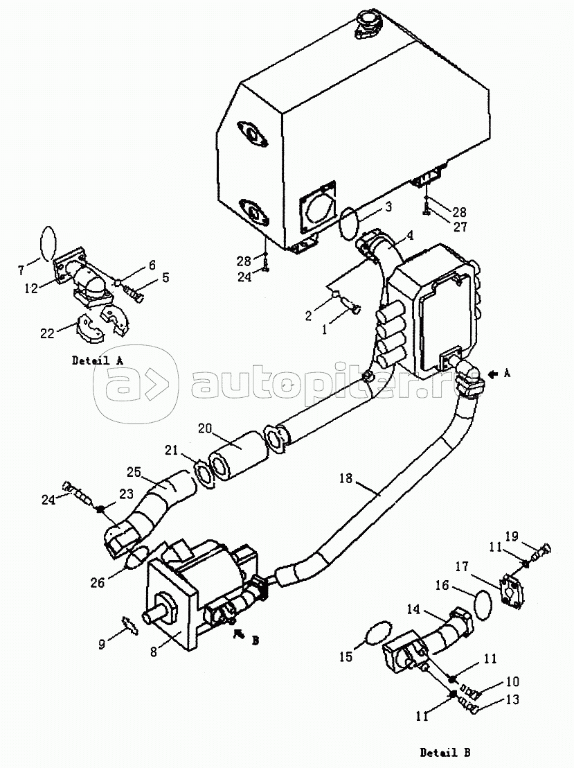 HYDRAULIC PIPIING (PUMP TO HYDRAULIC TANK) (PD165YS-1)