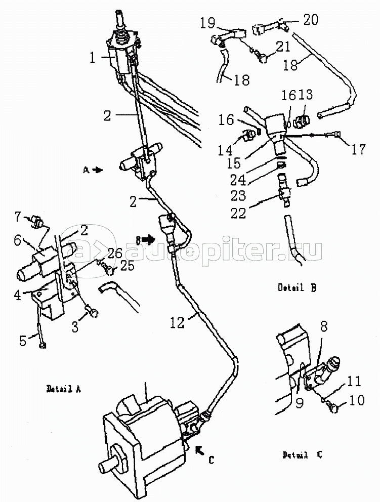 HYDRAULIC PIPIING (VALVE TO PUMP) (PD165YS-1)