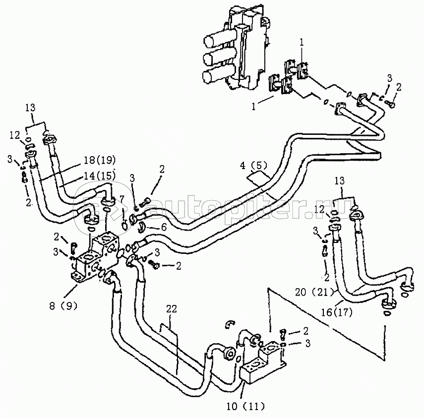 HYDRAULIC PIPIING (VALVE TO LIFT CYLINDER) (PD165YS-1)