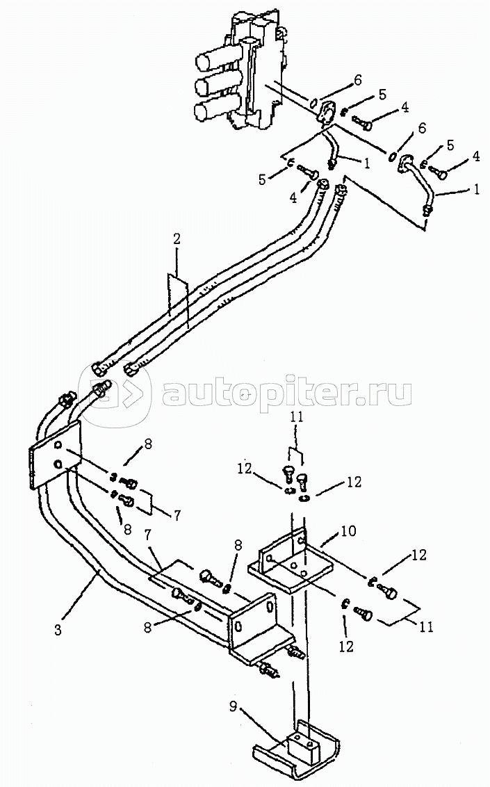 HYDRAULIC PIPIING (VALVE TO LIFT CYLINDER) (1/2) (PD165YS-1)