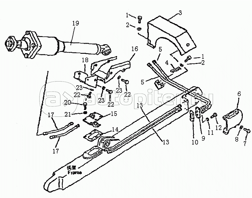HYDRAULIC PIPIING (VALVE TO LIFT CYLINDER) (2/2) (PD165YS-1)