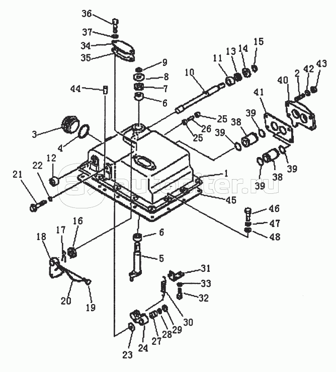 COVER AND VALVE CONTROL LEVER (PD220Y-1, PD220YS)