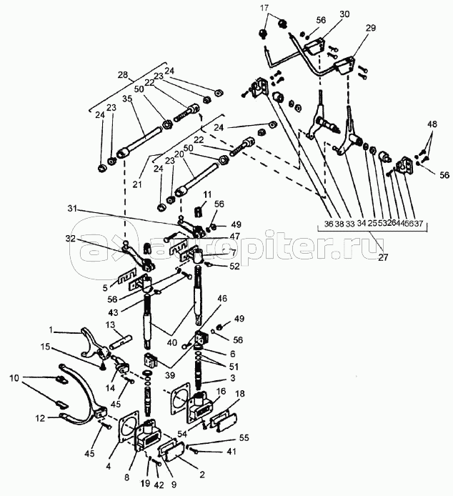 Привод управления муфтами раздаточного вала 744P-1701000 входит в 744Р-0017000-3