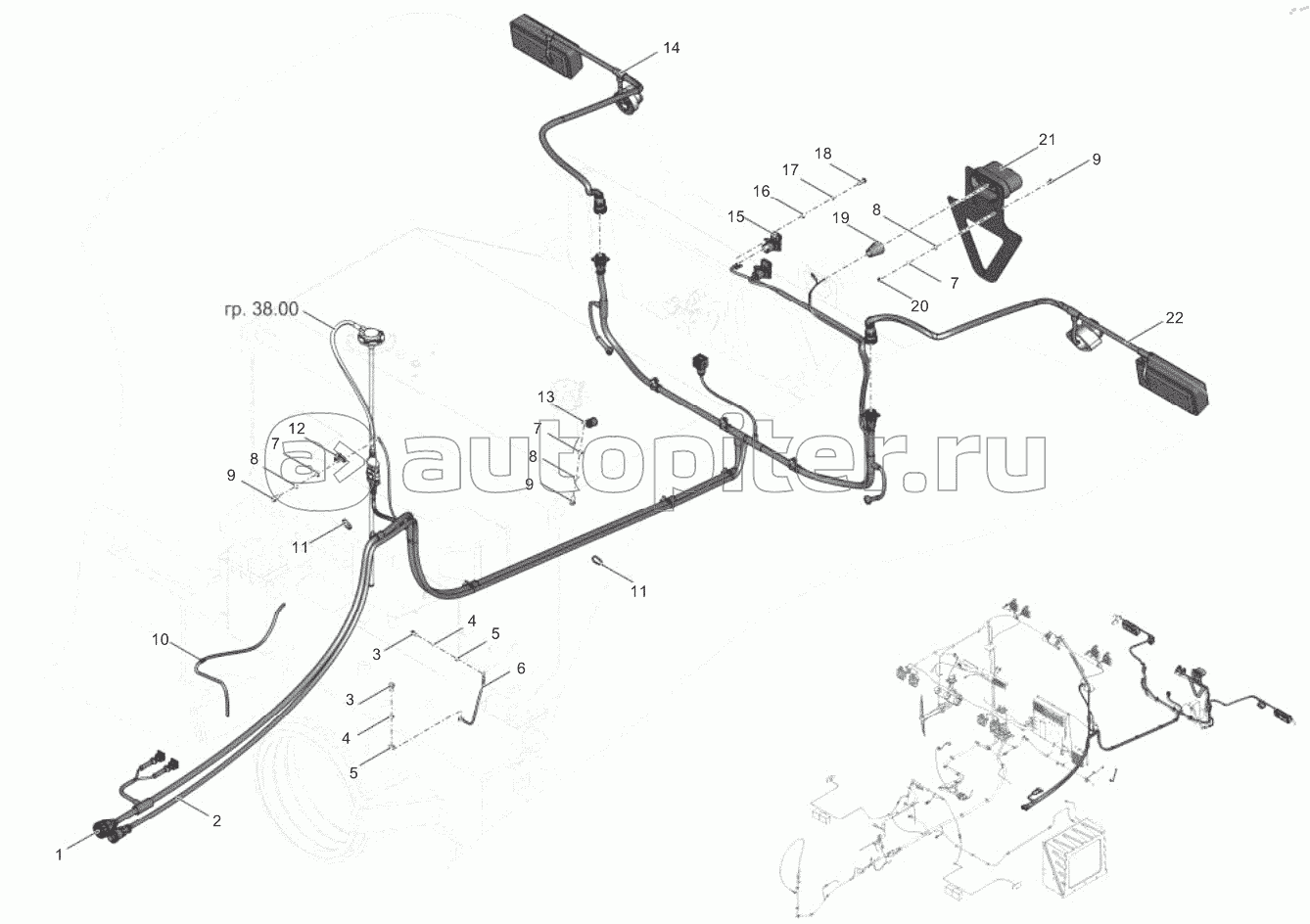 735-37.61.000 Электрооборудование задней полурамы