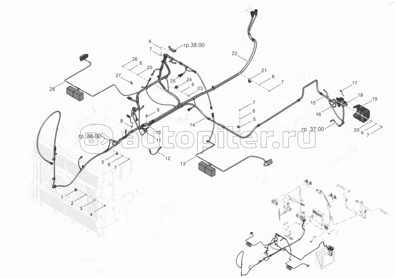 735М-37.98.000 Электрооборудование передней полурамы