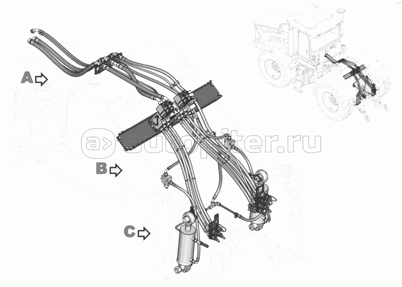 735Б-46.02.000 Гидросистема грузовой полурамы