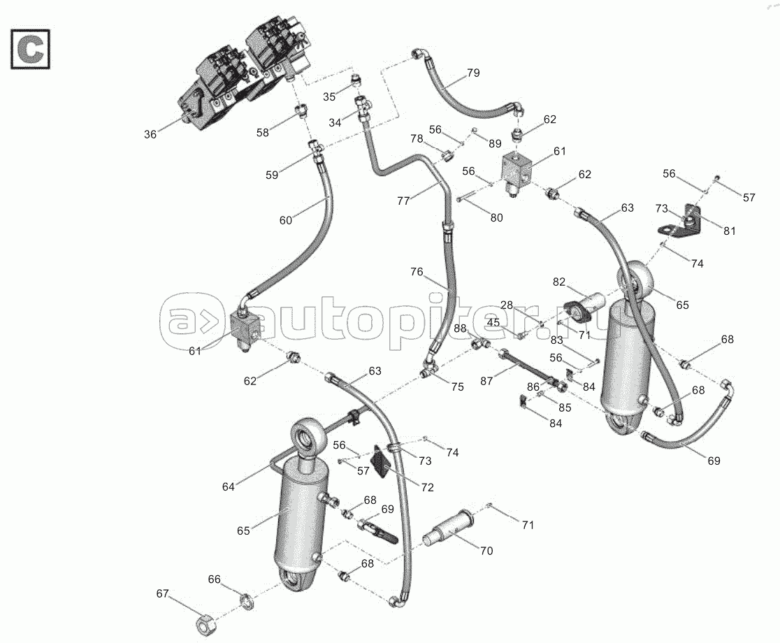 735Б-46.02.000 Гидросистема грузовой полурамы