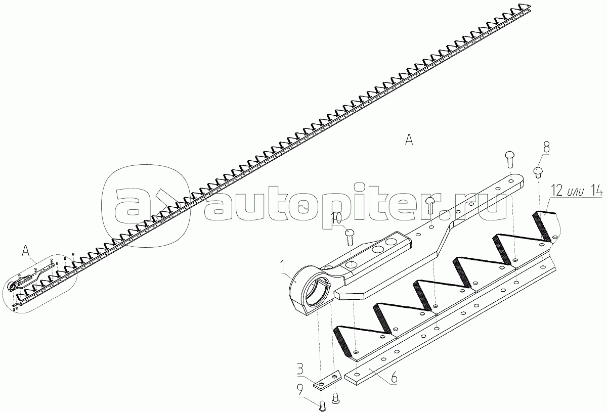 Нож (081.27.05.010-02), Иллюстрация действительна для техники, произведенной с 20090401